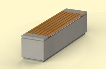 Nowoczesna ławka z betonu architektonicznego, od producenta małej architektury miejskiej - firmy STYL-BET