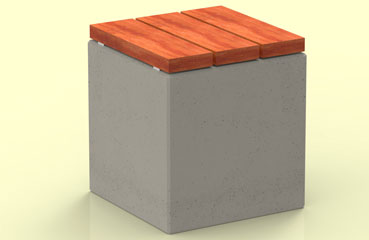 Cube 41 ławeczka z betonu architektonicznego w nowoczesnym stylu od producenta małej architektury