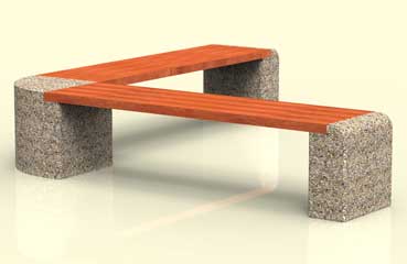 Ławka zewnętrzna betonowa od producenta małej architektury parkowej - firmy STYL-BET