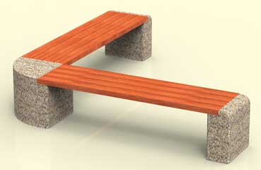 Betonowa ławka WIKA narożna od producenta małej architektury miejskiej