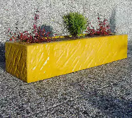 STYL-BET kolorowe donice ogrodowe IRMA, przypadną do gustu wielbicielą odważych rozwiązań. Wykonane w technologii betonu barwionego donice w formie prostokątnego koryta w których dobrze będą się prezentować wszelkie rośliny ozdobne.