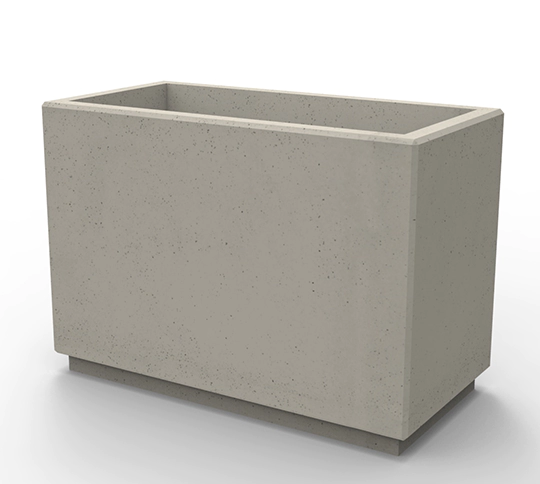 Duże betonowe donice miejskie wykonane w technologii betonu architektonicznego, idealnie komponują się z ławkami oraz siedziskami z serii RELAX deco.