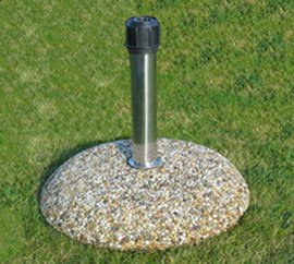 STYL-BET PD35-BPK to okrągła podstawapod parasol wykonana w technologii betonu płukanego. Produkt dostępnu w ofercie w 38 wariantach kolorystycznych