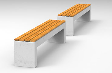 Nowoczesna ławka bez oparcia wykonana w technologii betonu architektonicznego 