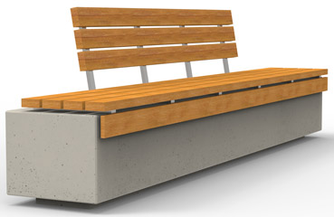 Ławka z oparciem od producenta małej architektury betonowej
