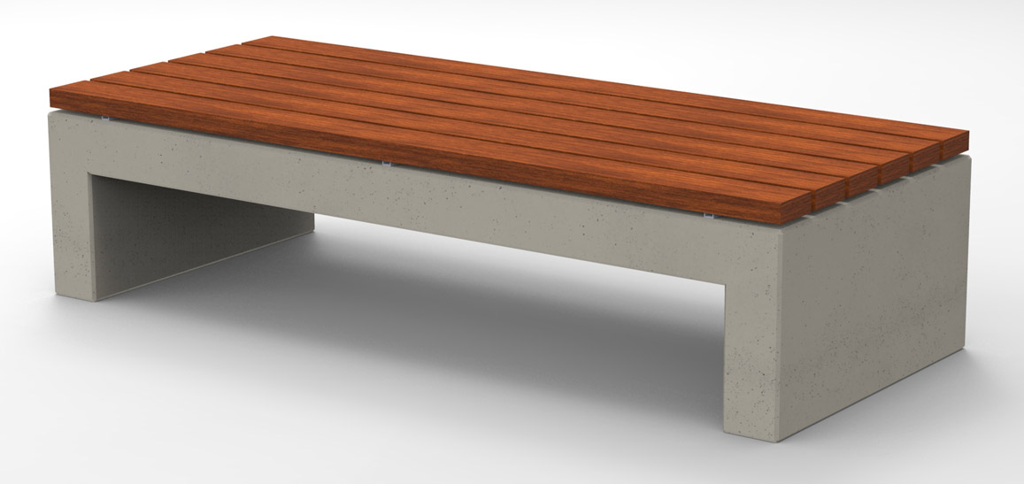 Nowoczesne siedzisko wykonane w technologii betonu architektonicznego, dostępne w dwóch rozmiarach do wyboru