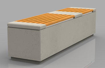 Relax 2.2 wolnostojąca ławka parkowa wykonana w technologii betonu artchitektonicznego.