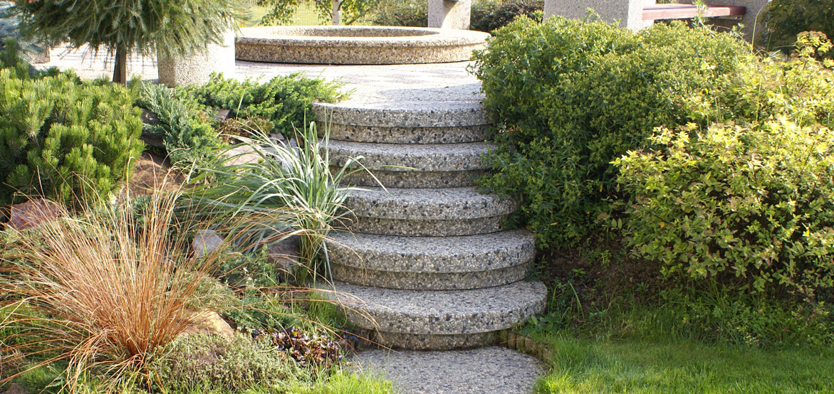 Betonowe stopniee schodowe do ogrodu o średnicy 100 cm