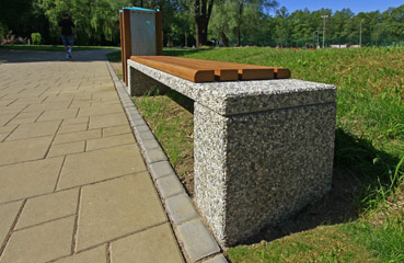 Betonowa ławka parkowa bez oparcia od producenta małej architektury