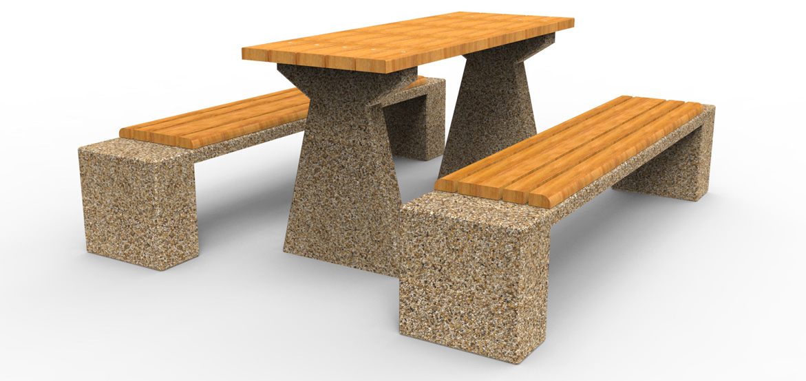 Skate - betonowa ławka parkowa bez oparcia z wygodnym siedziskiem.