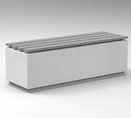 Ławki betonowe z serii produktów RELAX deco z wygodnym siedziskiem wykonanym z kompozytu. Ławki betonowe dostępne w dwóch rozmiarach.