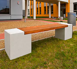 Ławki betonowe WEGA deco wykonane w technologii betonu architektonicznego. Ławki betonowe bez oparcia