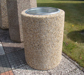 Kosz Poz - betonowy kosz uliczny z wkładem ze stali nierdzewnej