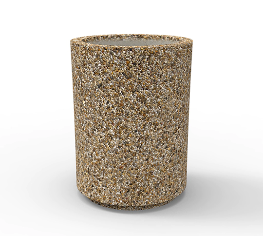 Donice ogrodowe KOSA to wysokie, okrągłe donice  wykonane w technologii betonu płukanego, z podstawkę. Donica wykonana w technologii betonu płukanego 