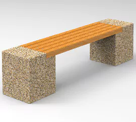 Ławki betonowe z rodziny produktów WEGA wykonane w technologii betonu płukanego.