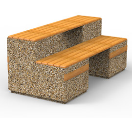 Largo duo - siedzisko wykonane w technologii betonu architektonicznego.