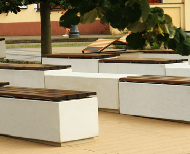 Ławki oraz siedziska RELAX deco wykonane w technologii betonu architektonicznego